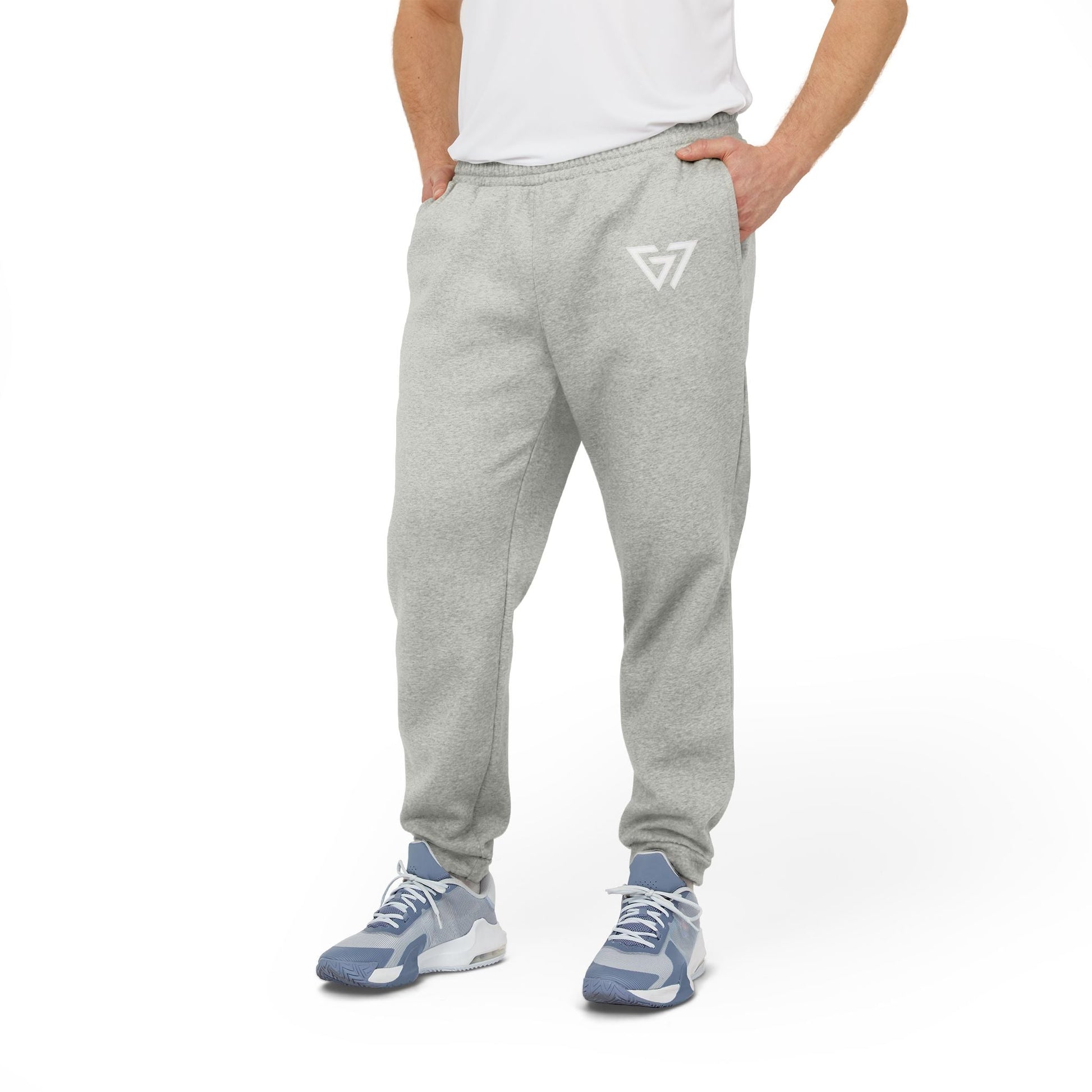 Adidas Fleece Joggers with G7 Logo — Charcoal Casual Athletic Pants - 6ix7even