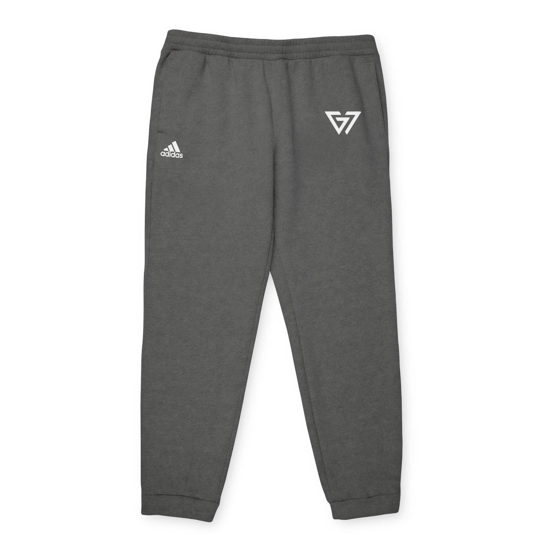 Adidas Fleece Joggers with G7 Logo — Charcoal Casual Athletic Pants - 6ix7even