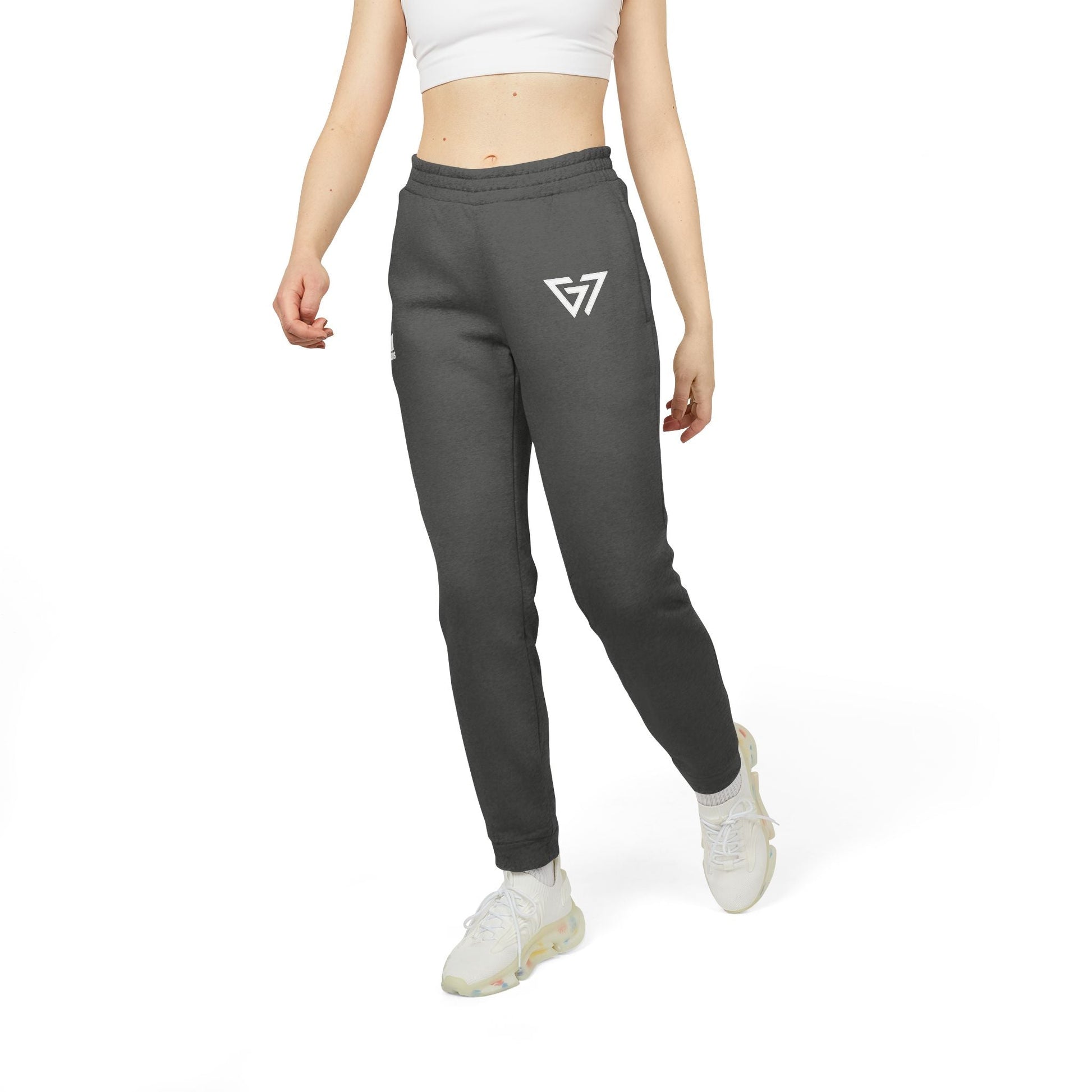 Adidas Fleece Joggers with G7 Logo — Charcoal Casual Athletic Pants - 6ix7even