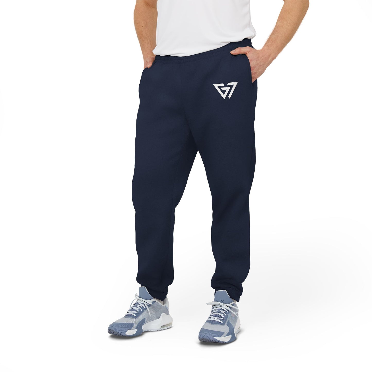Adidas Fleece Joggers with G7 Logo — Charcoal Casual Athletic Pants - 6ix7even