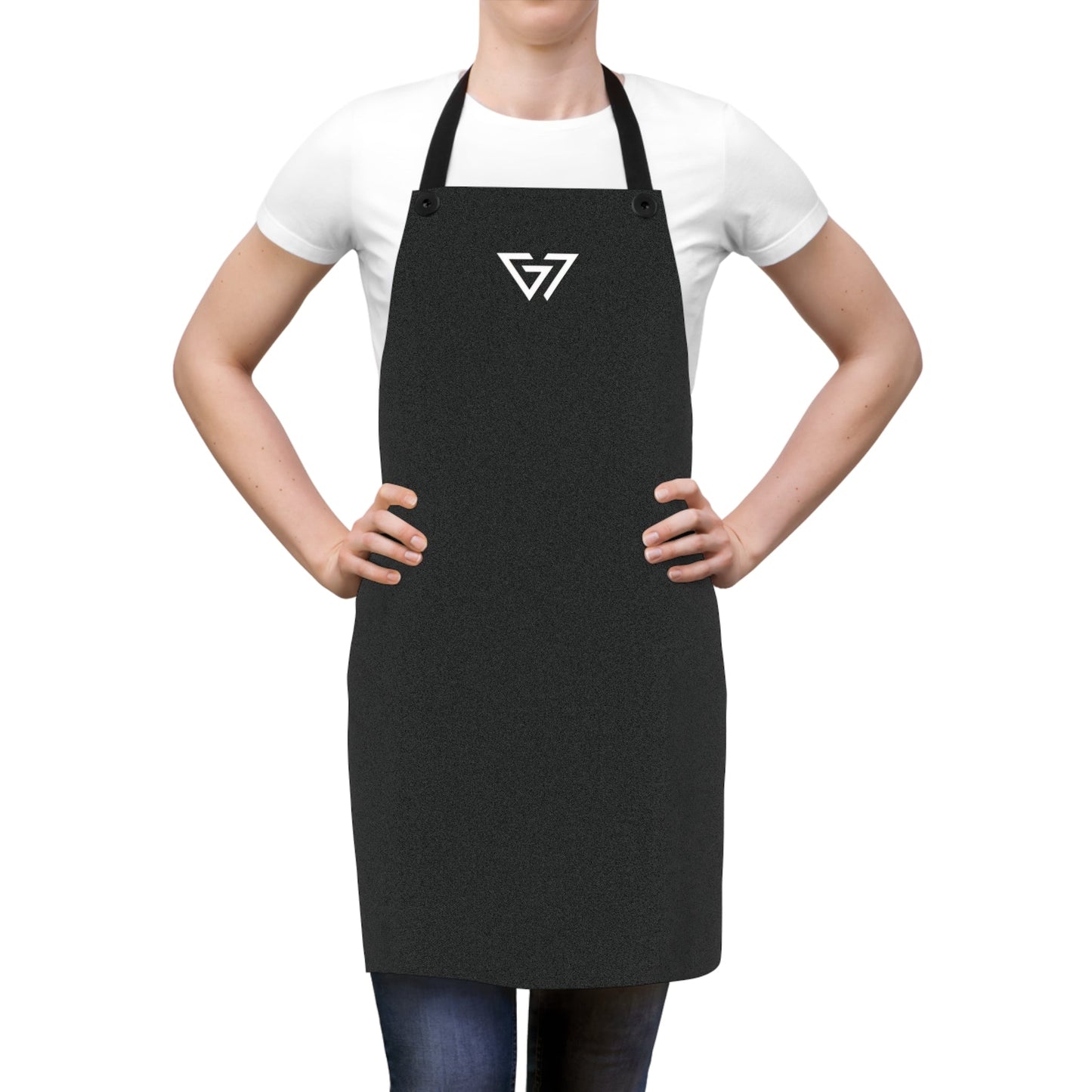 Minimalist White Apron with G7 Logo — Professional Kitchen Bib for Chefs & Home Cooks - G7store